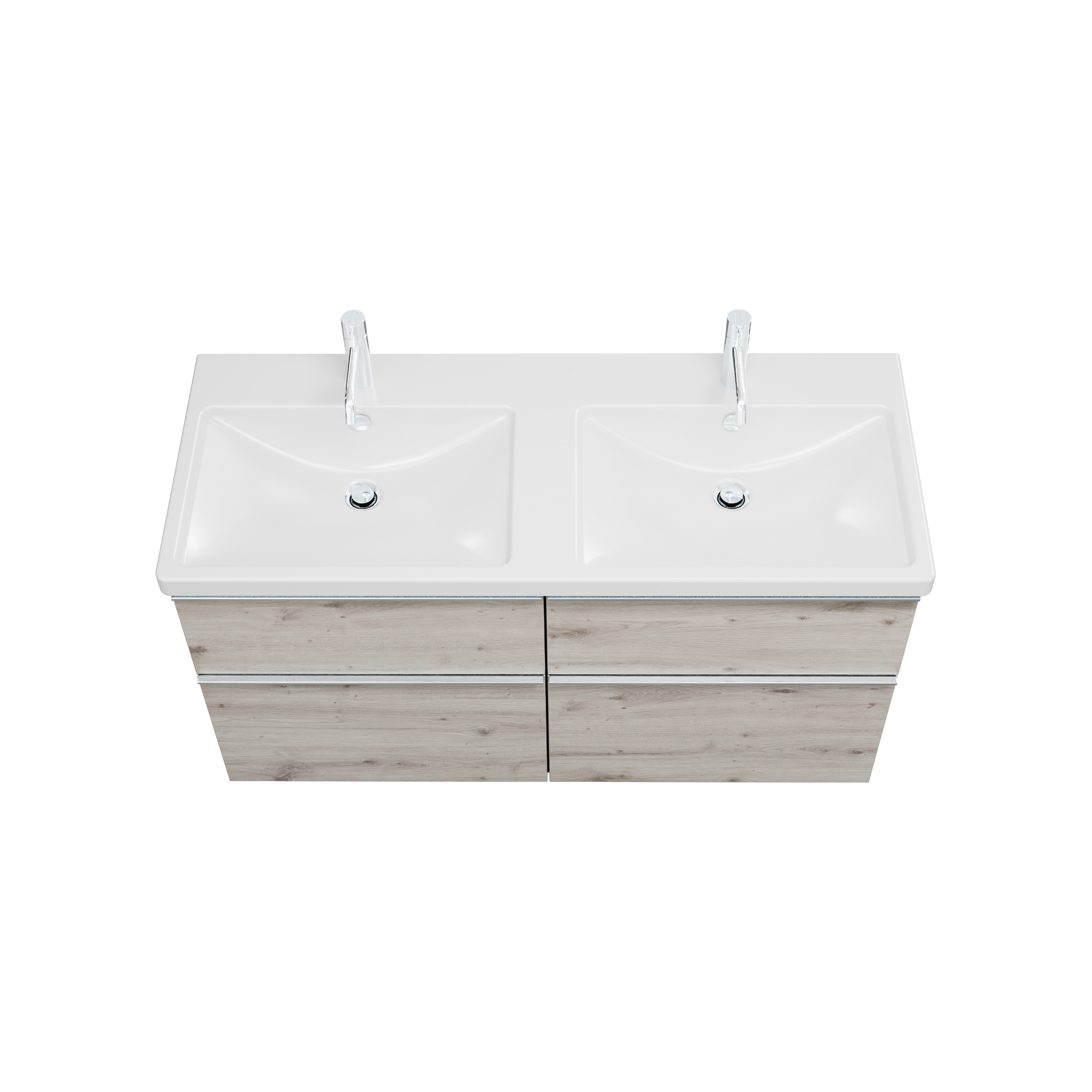 burgbad Eqio Badmöbel-Set SEYT123 Eiche Dekor Silber/Alpinweiss