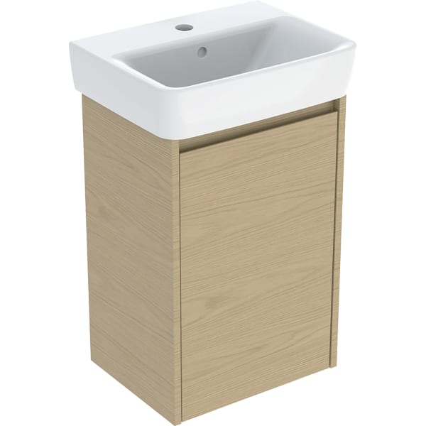 Geberit Renova Plan Badmöbel-Set mit Handwaschbecken 45x69,7x34cm, Eiche natur