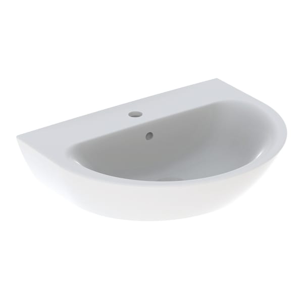 Geberit Renova Waschtisch, 65x50cm mit Hahnloch mittig, mit Überlauf, weiß