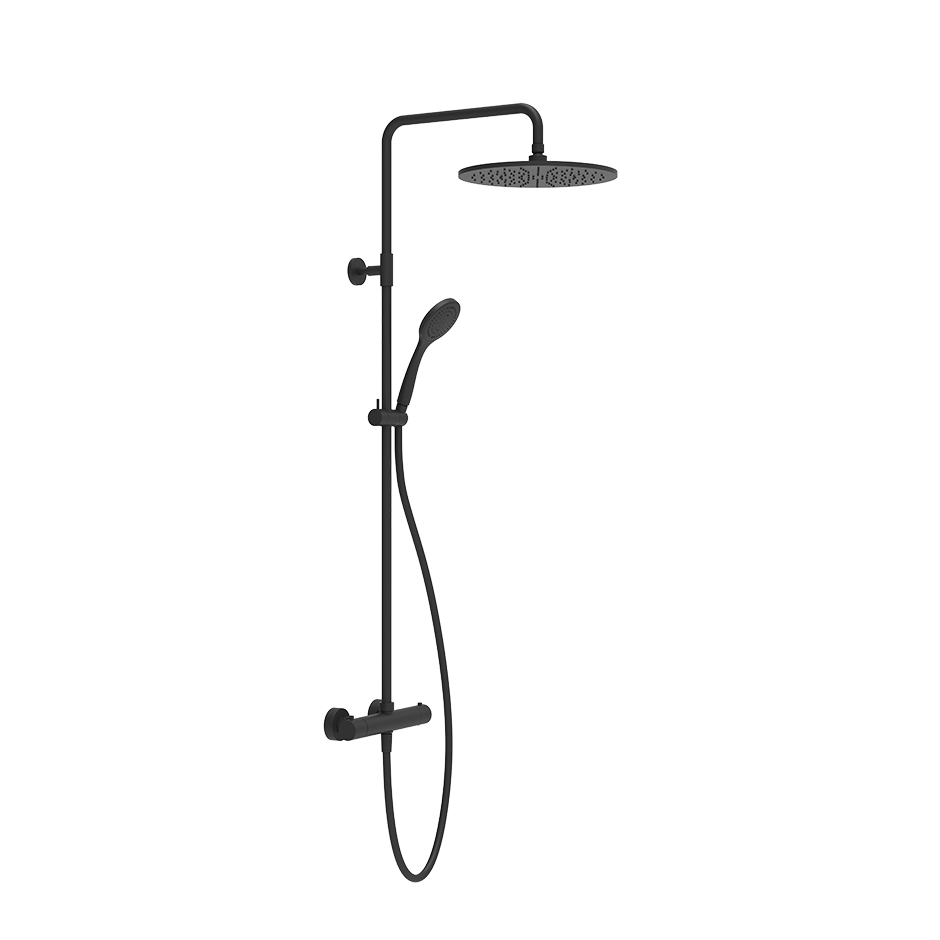 EMPORIO Duschsäule-Thermostat schwarz matt