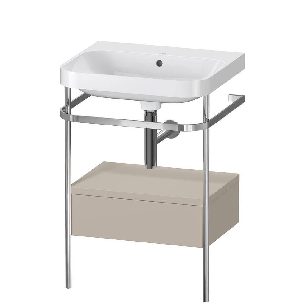 Duravit Happy D.2 Plus Möbelwaschtisch c-shaped mit Metallkonsole, bodenstehend, 575 x 490mm