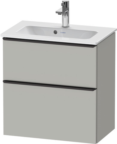 Duravit D-Neo Waschtischunterbau wandhängend mit Möbelgriff Diamantschwarz