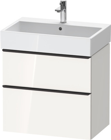 Duravit D-Neo Waschtischunterbau wandhängend mit Möbelgriff Diamantschwarz