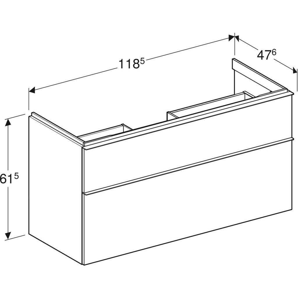 iCon vanity unit for washbasin, with two drawers, 120cm