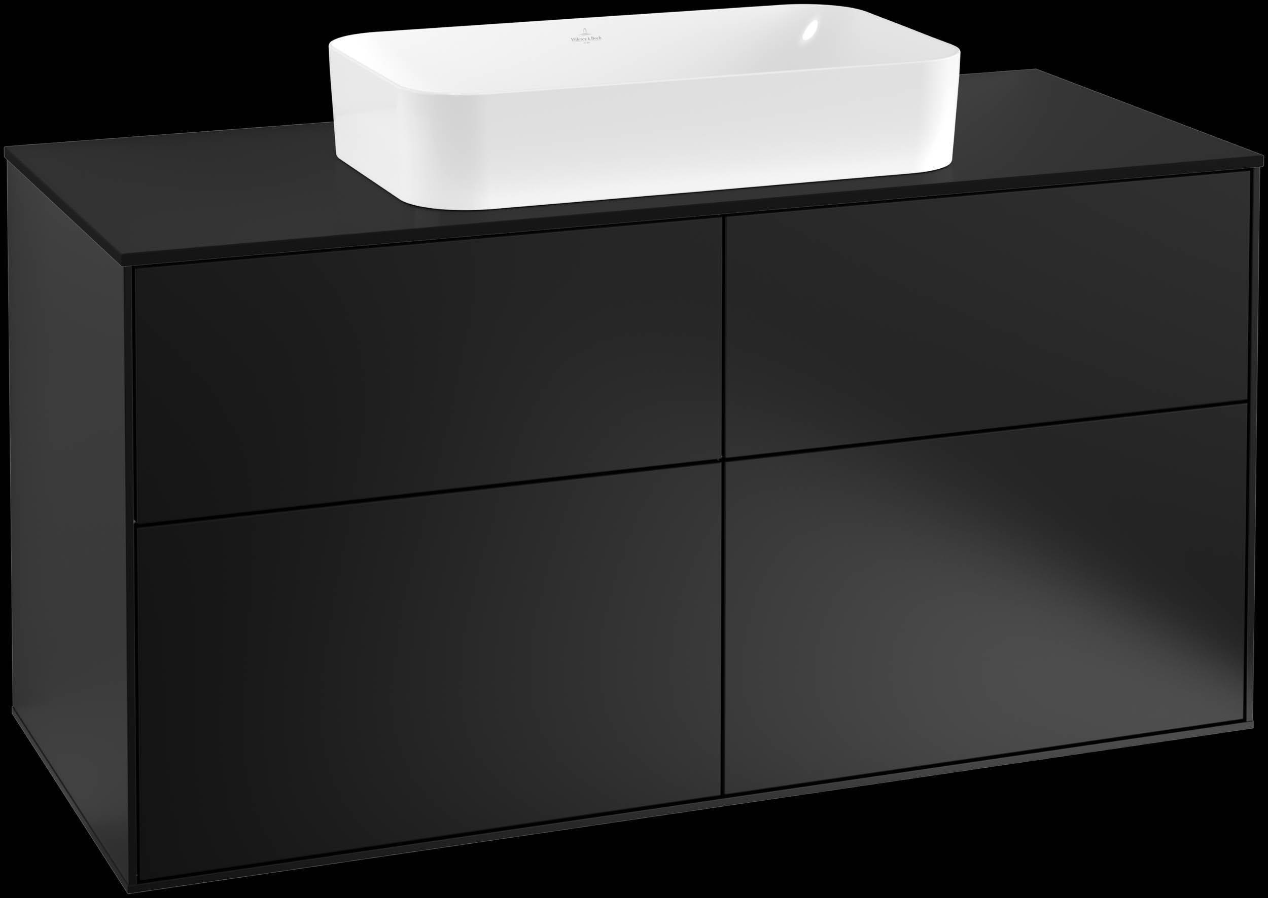 Villeroy & Boch Finion Waschtischunterschrank 1200 x 603 x 501mm, Abdeckplatte schwarz matt