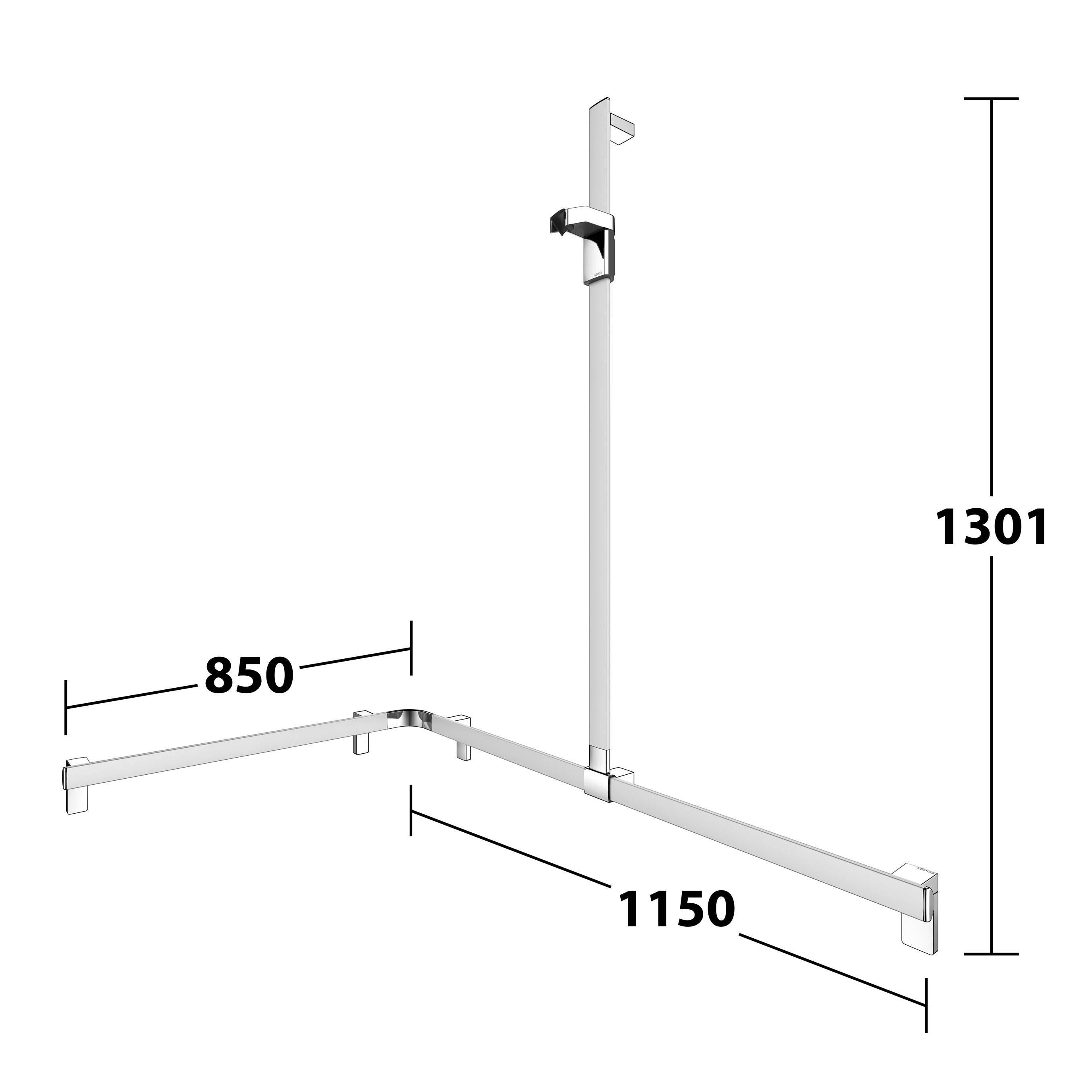AXESS Duschhandlauf mit Brausestange rechte Ausführung 1150/850mm