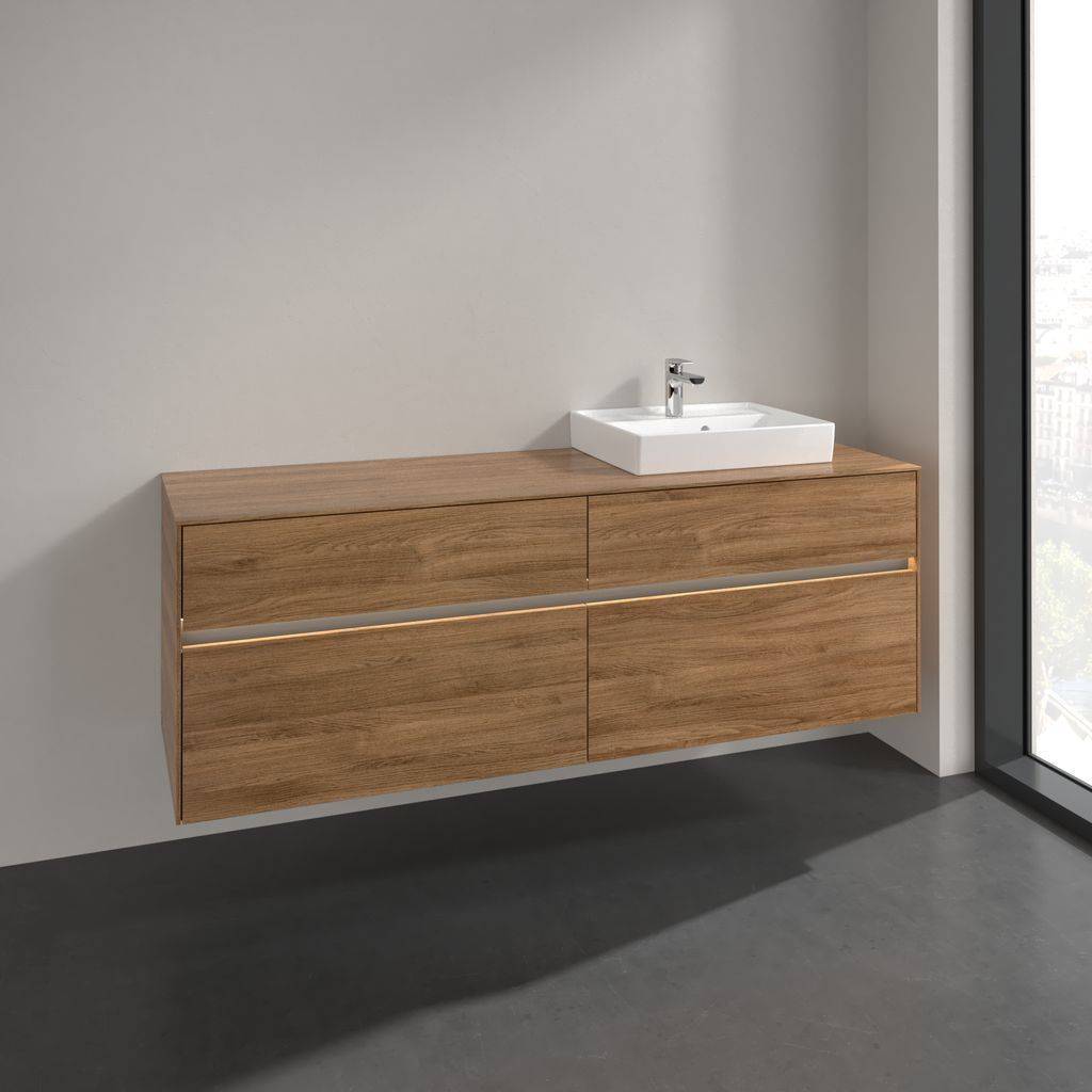 C079B0RH Collaro Waschtischunterschrank 1600 x 548 x 500mm, mit LED Beleuchtung