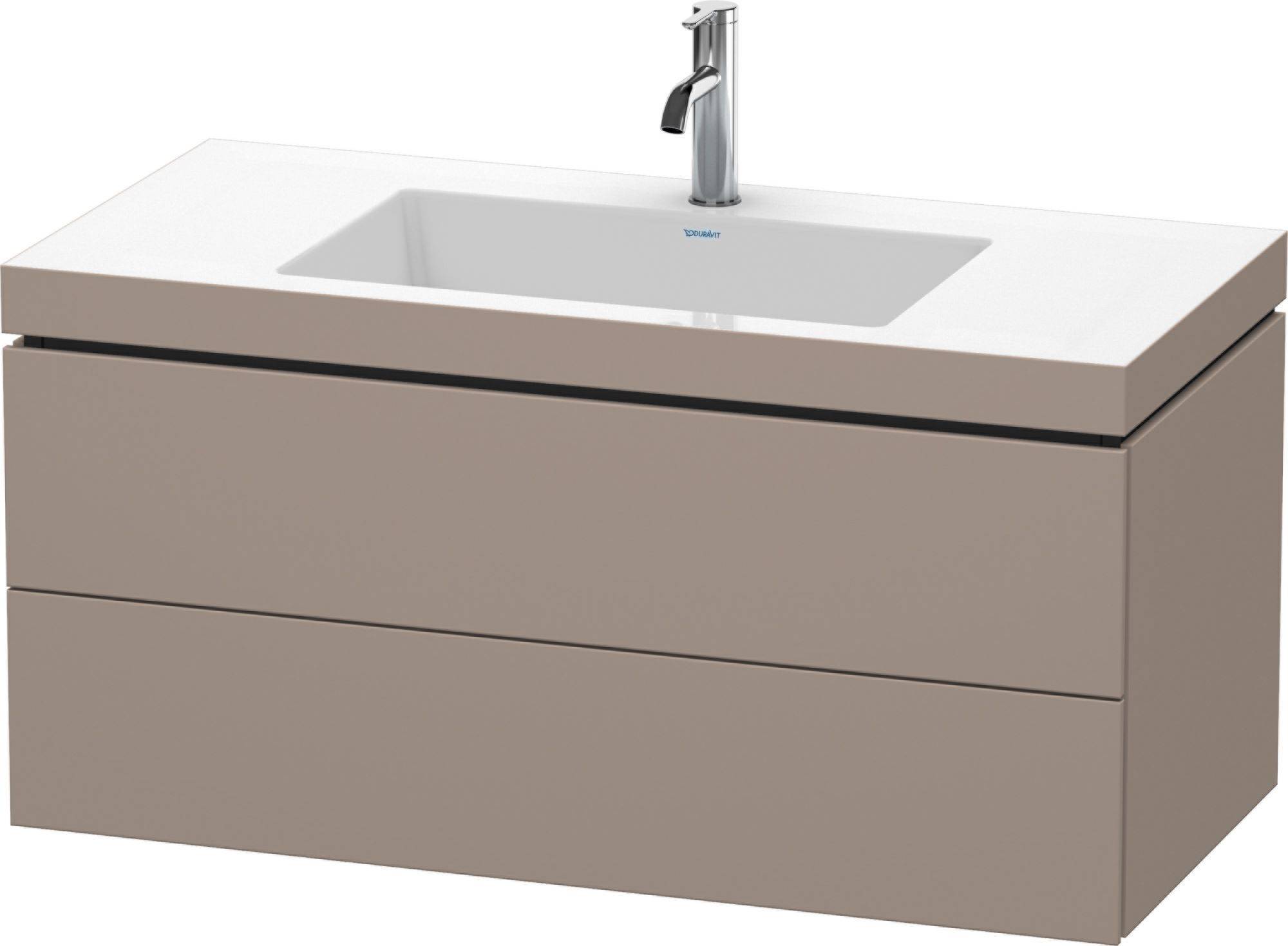 L-Cube Möbelwaschtisch c-bonded mit Unterbau wandhängend, LC6928O, 1000 x 480mm, 2 Schubkästen
