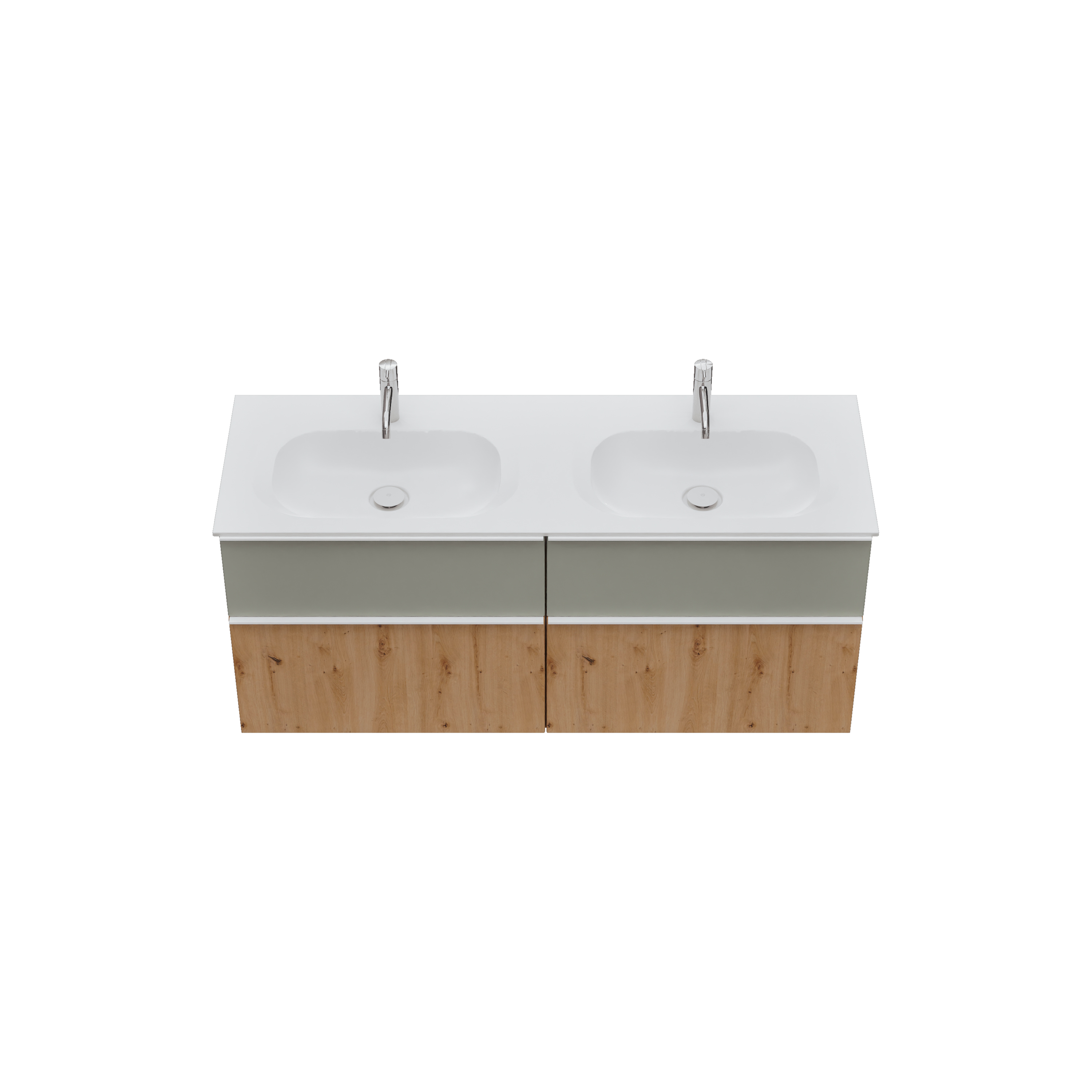 burgbad Fiumo 2.0 Badmöbel-Set 1420mm Eiche Dekor Urban, Griff Weiß Matt G0223
