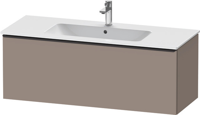 Duravit D-Neo Waschtischunterbau wandhängend mit Möbelgriff Diamantschwarz