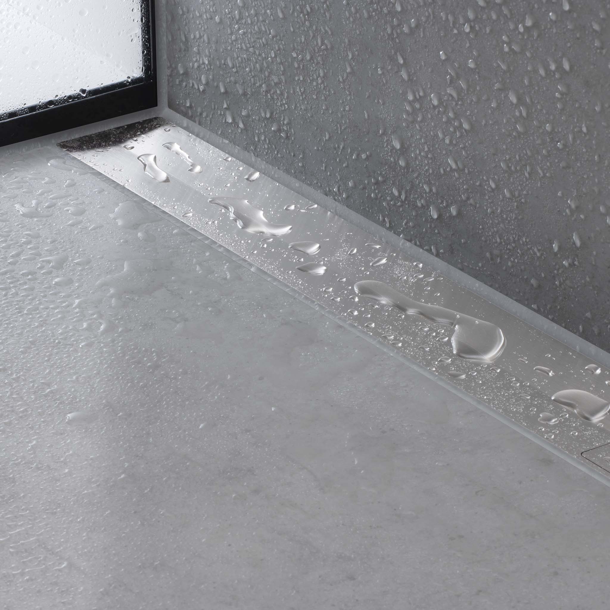 56054000_09 RainDrain Flex Fertigset Duschrinne 120cm kürzbar, zur Wandmontage