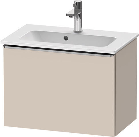 Duravit D-Neo Waschtischunterbau wandhängend mit Möbelgriff Edelstahl gebürstet
