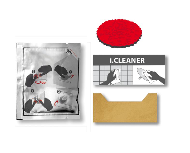 i.CLEANER Set mit Reinigungstuch und Anleitung