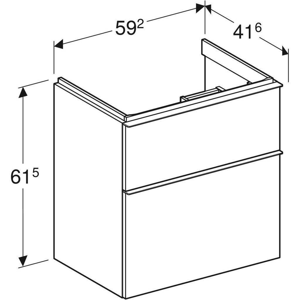 iCon Unterschrank für Waschtisch, mit zwei Schubladen, 60cm