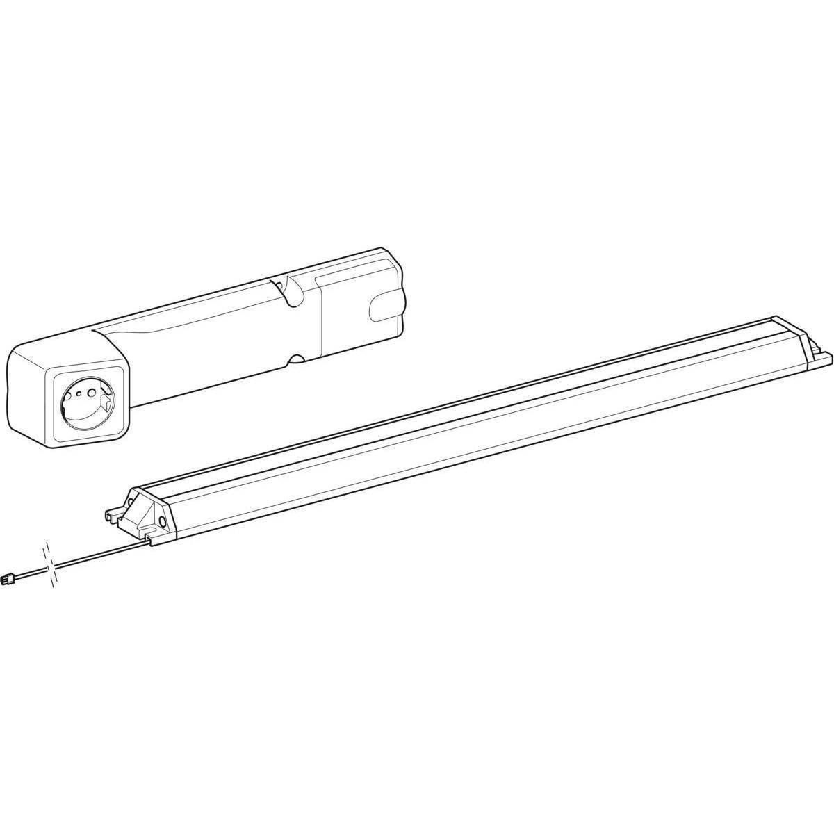 Steckdosenelement mit Comfort-Licht Modul für Möbel 75-90cm