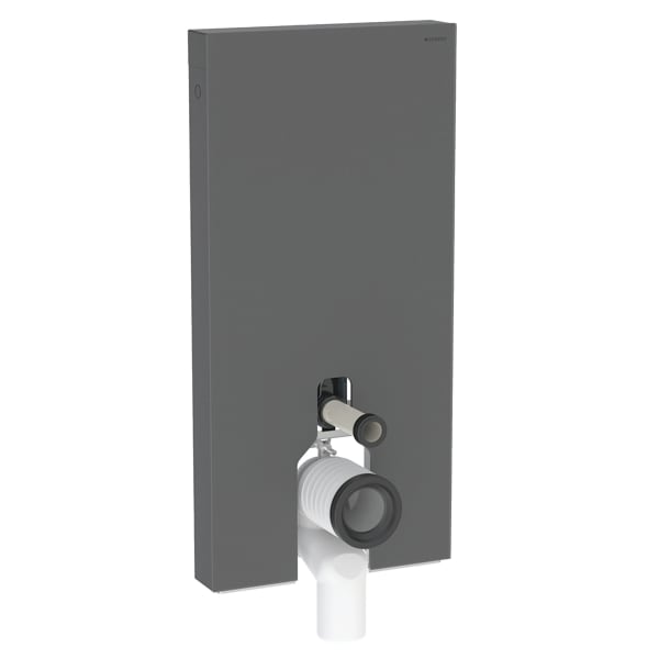 Geberit Monolith Sanitärmodul für Stand-WC 101cm, Glas schwarz /schwarz Aluminium gebürstet