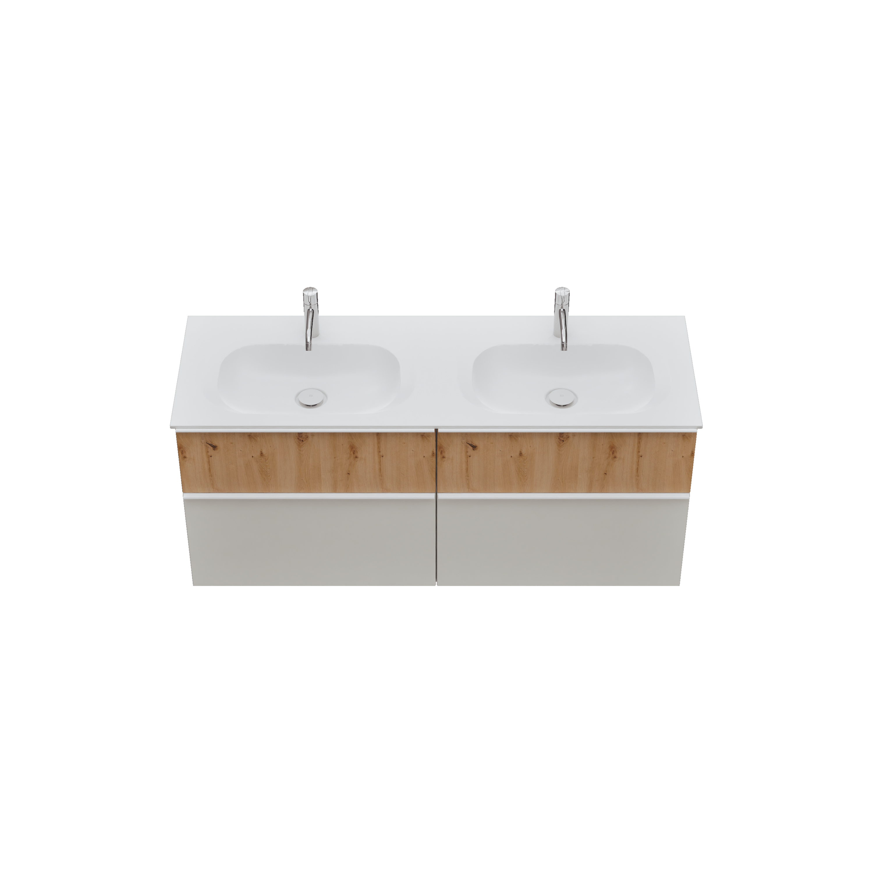 burgbad Fiumo 2.0 Badmöbel-Set 1420mm Veloursgrau Softmatt, Griff Weiß Matt G0223
