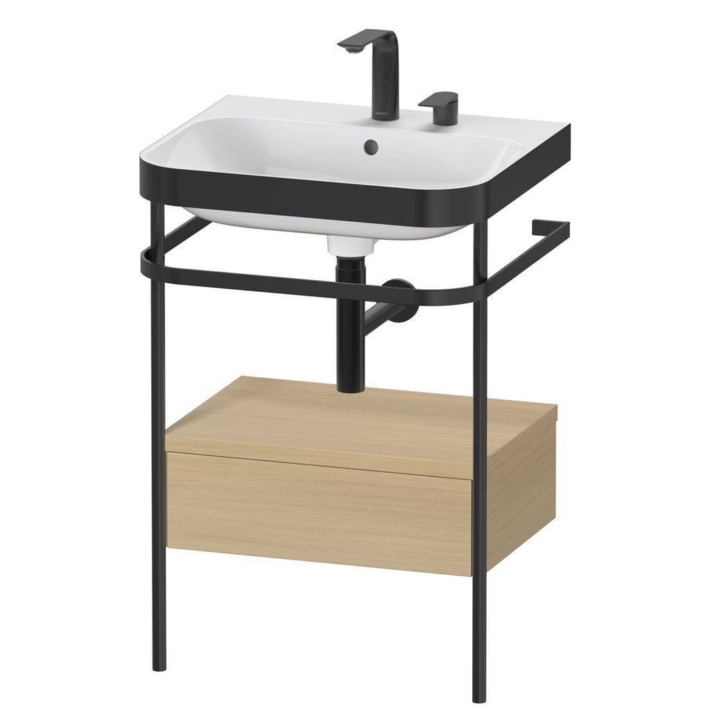 Duravit Happy D.2 Plus Möbelwaschtisch c-bonded mit Metallkonsole, bodenstehend, 575 x 490mm