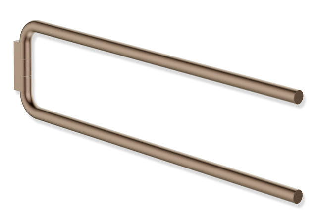 HEWI Serie 480 Handtuchhalter zweiarmig Bronze gebürstet