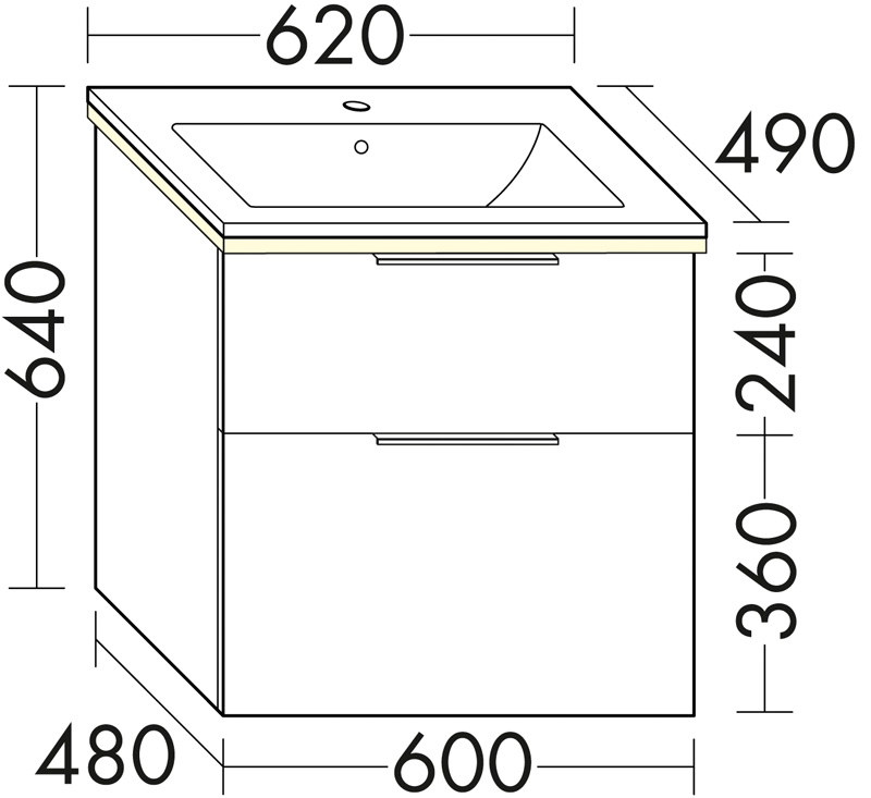 Eqio Slim bathroom furniture set SHBU062 light gray matt/alpine white