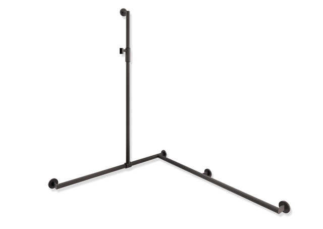 HEWI System 900 Duschhandlauf mit verschiebbarer Brausehalterstange, 1250/965/1185mm