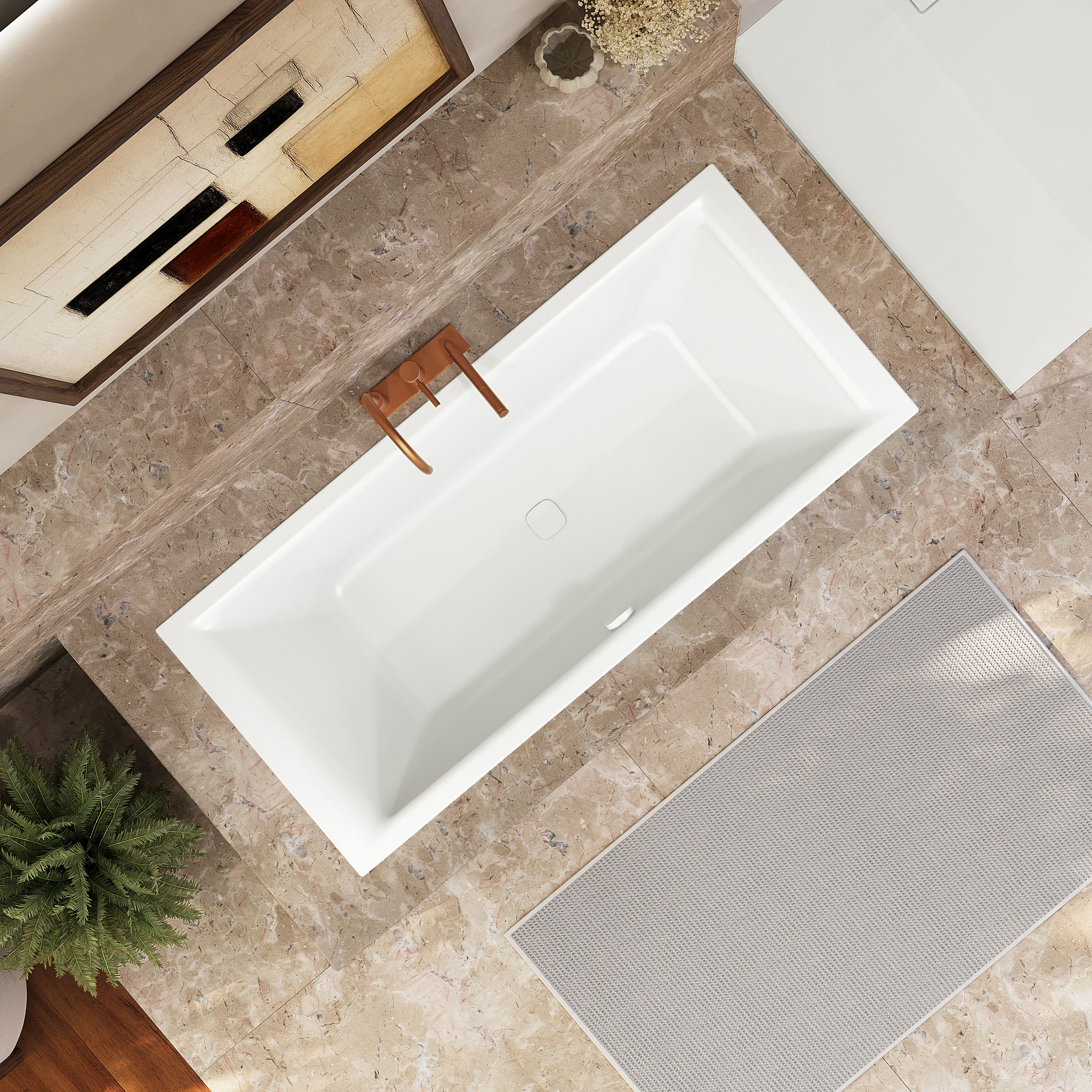 Puro Next Duo Rechteck-Badewanne Modell 1438, 1700 x 750mm