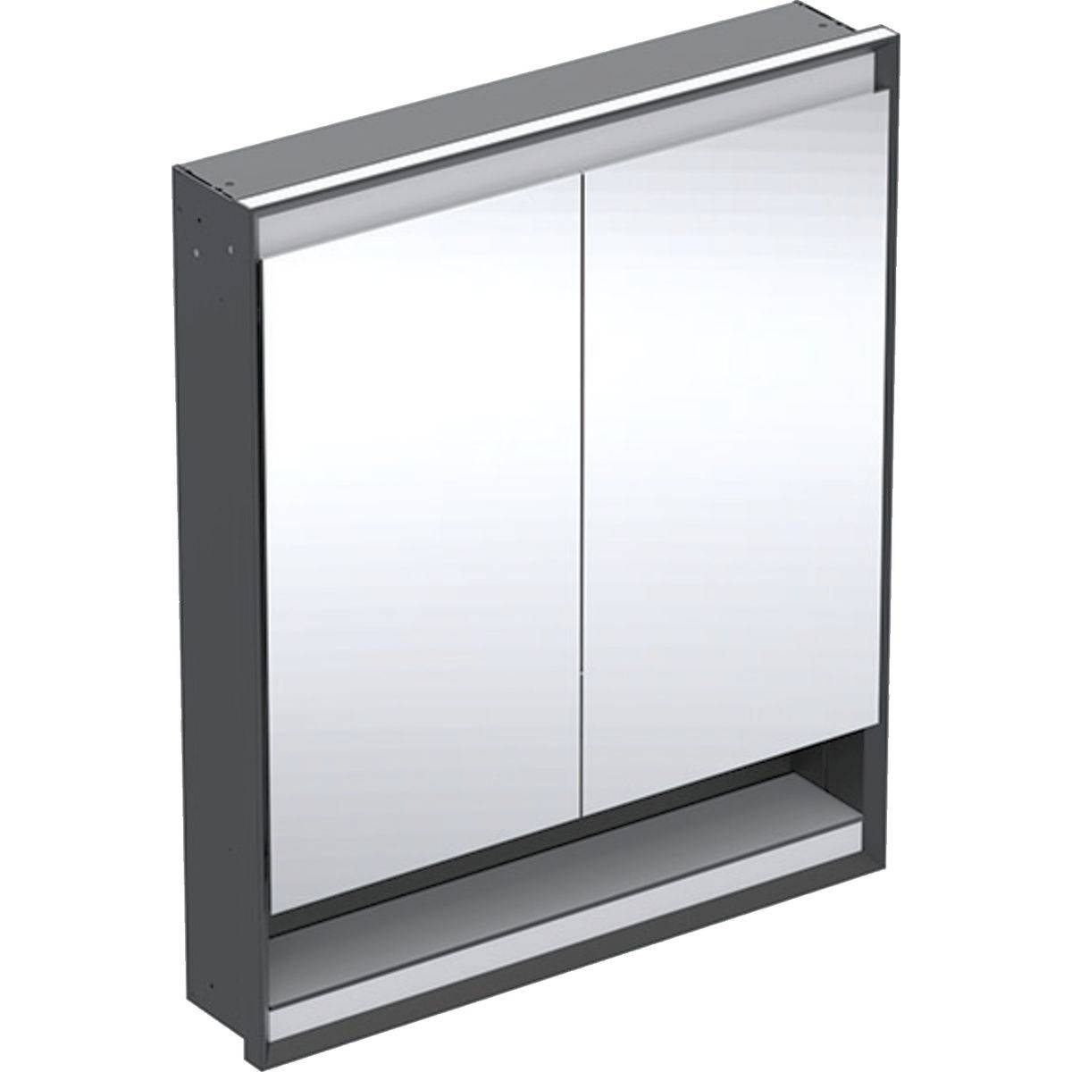 ONE Einbau-Spiegelschrank mit Nische und ComfortLight, 75 x 90 x 15cm