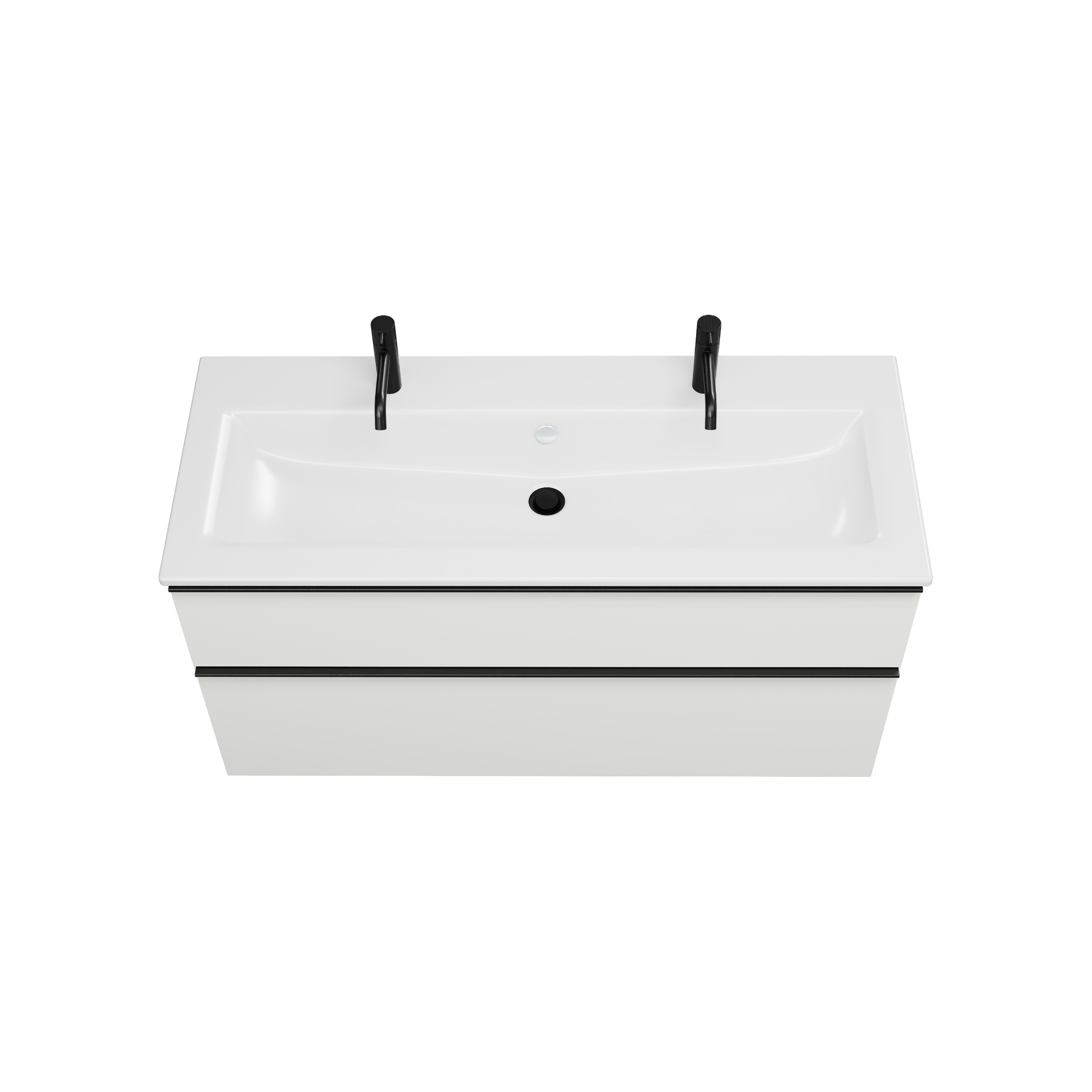 burgbad Eqio Slim Badmöbel-Set SHBV122 Weiß Hochglanz/Alpinweiss