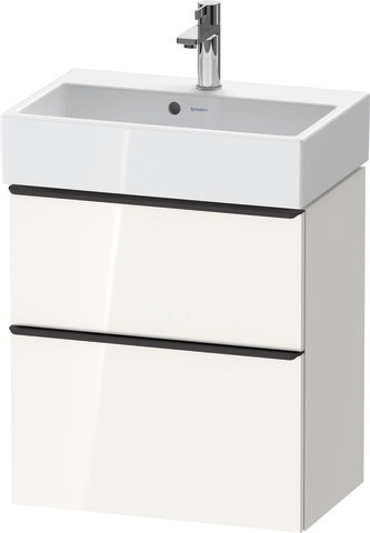 Duravit D-Neo Waschtischunterbau wandhängend mit Möbelgriff Diamantschwarz