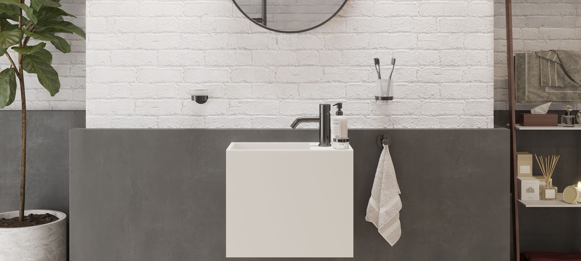 Solidwash wall-mounted washbasin