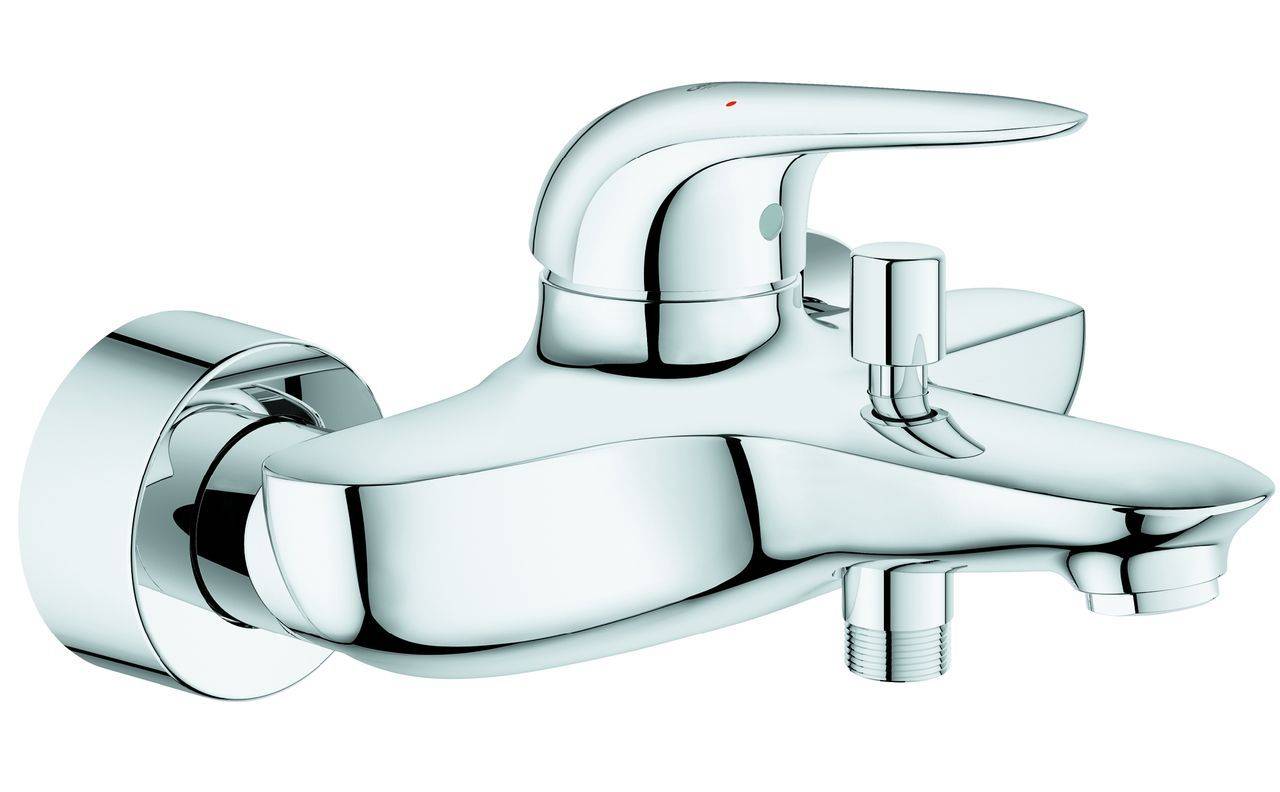 GROHE Eurostyle Einhand-Wannenbatterie für Wandmontage, mit geschlossenen Hebelgriff