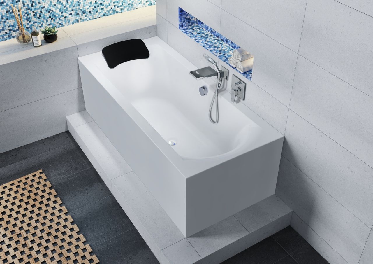 Riho Linares Plug & Play Badewanne 170 x 75cm, Ausführung rechts