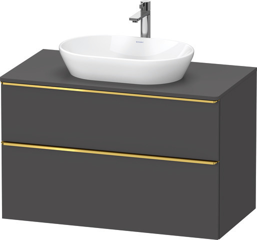Duravit D-Neo Konsolenwaschtischunterbau mit Möbelgriff Gold poliert