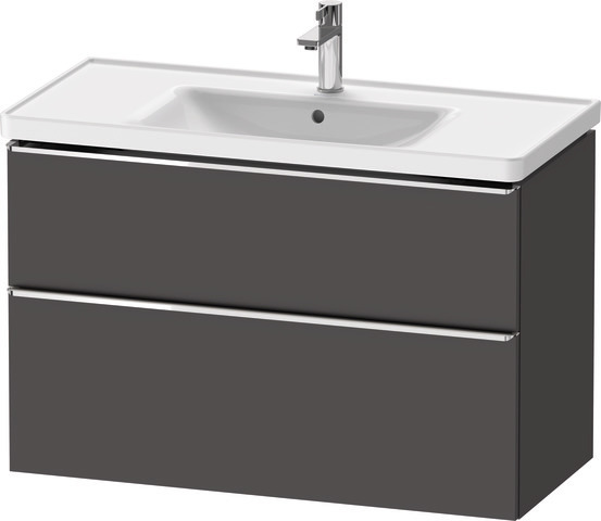 Duravit D-Neo Waschtischunterbau wandhängend mit Möbelgriff chrom