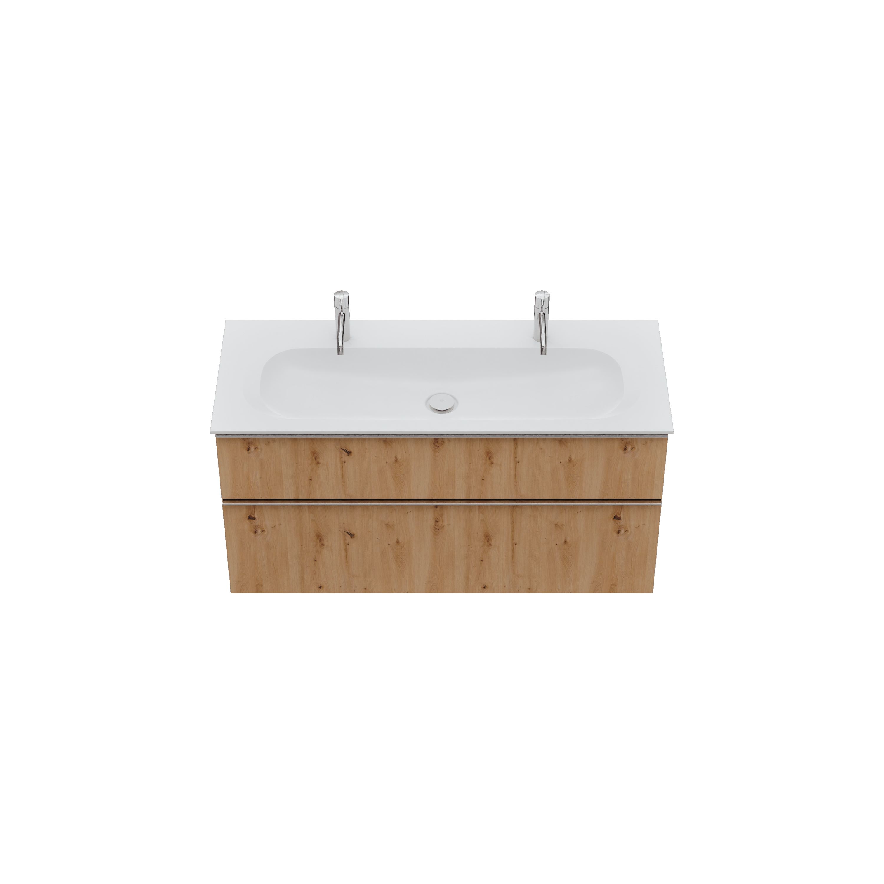 burgbad Fiumo 2.0 Badmöbel-Set 1220mm Eiche Dekor Urban, Griff Chrom G0146
