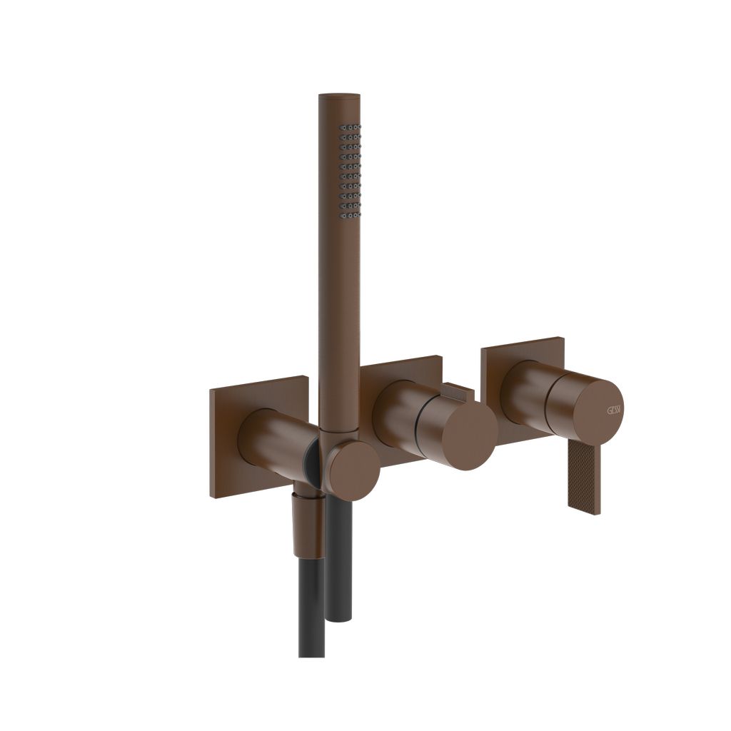 Gessi Inverso Diamanto Brause-Set dark bronze