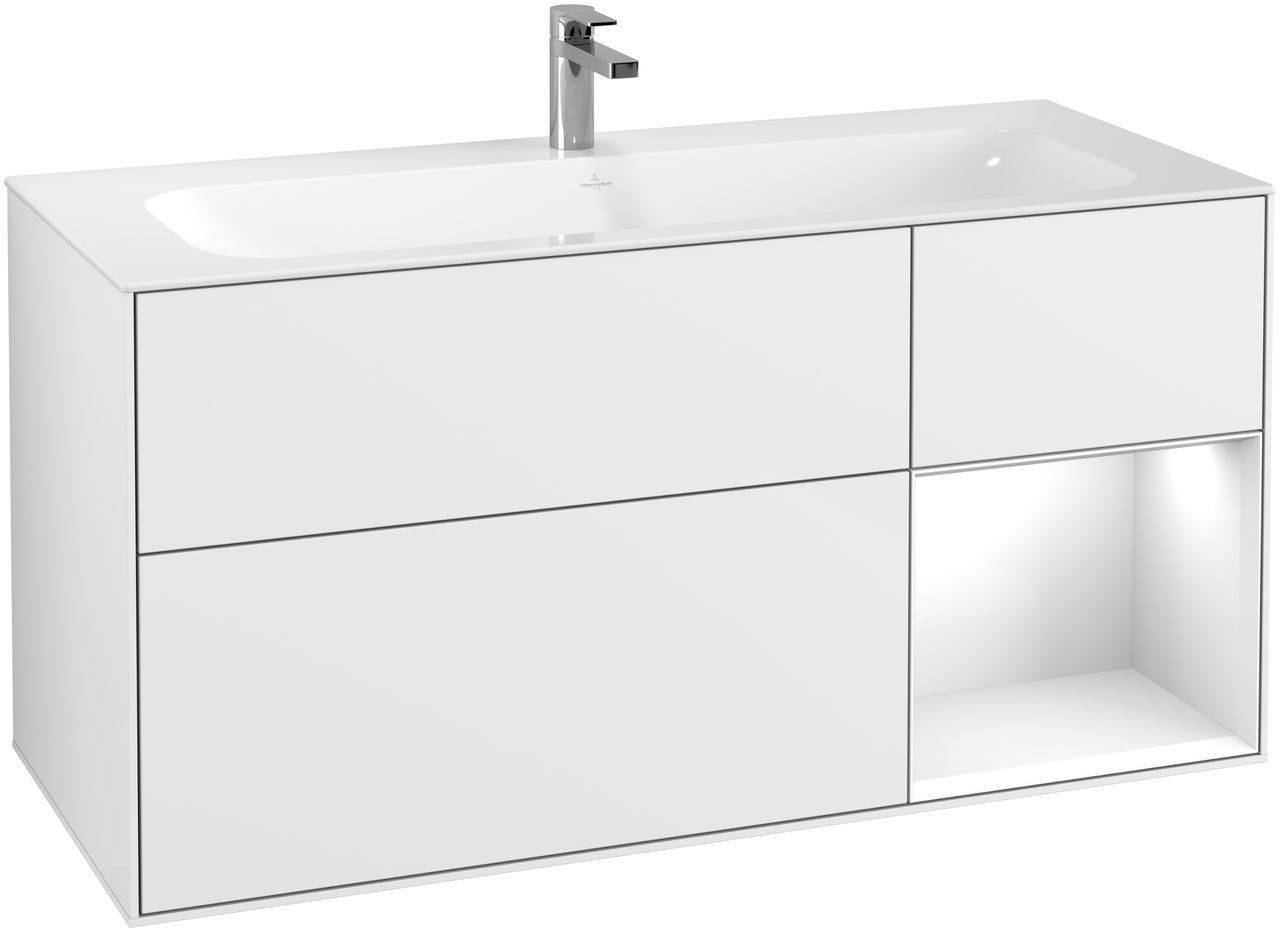 Finion Waschtischunterschrank  mit Wandbeleuchtung, 1196 x 591 x 498mm