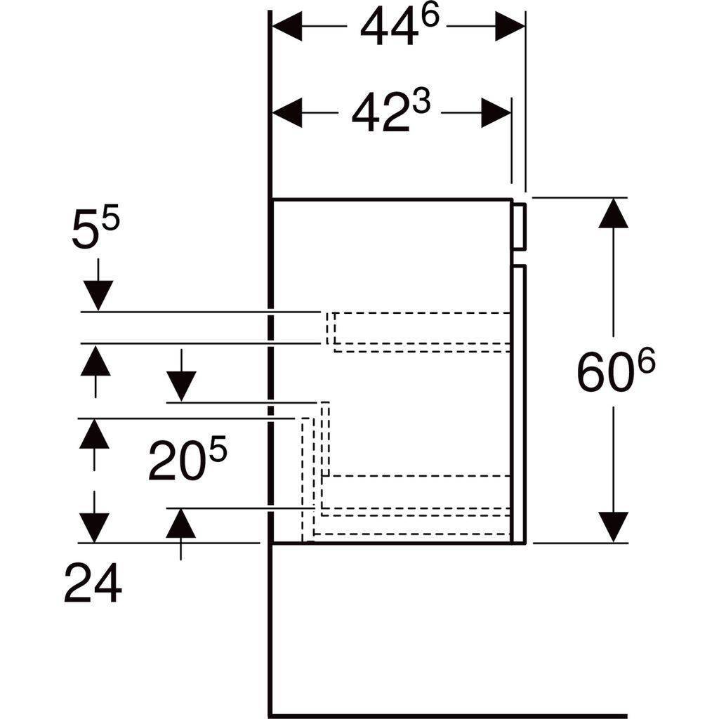 Renova Plan vanity unit for washbasin, for washbasin 90cm