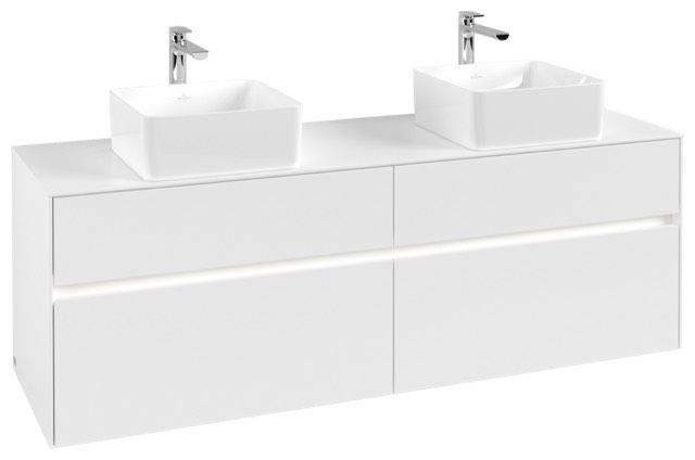 Villeroy & Boch Collaro Waschtischunterschrank 1600 x 548 x 500mm, mit LED Beleuchtung