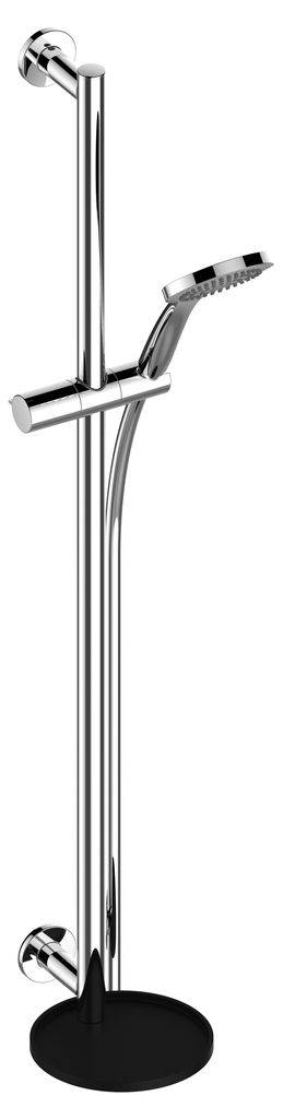 IXMO Brause-Set rund mit Ablage, 855mm, Ablage schwarzgrau