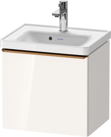 Duravit D-Neo Waschtischunterbau wandhängend mit Möbelgriff Bronze gebürstet