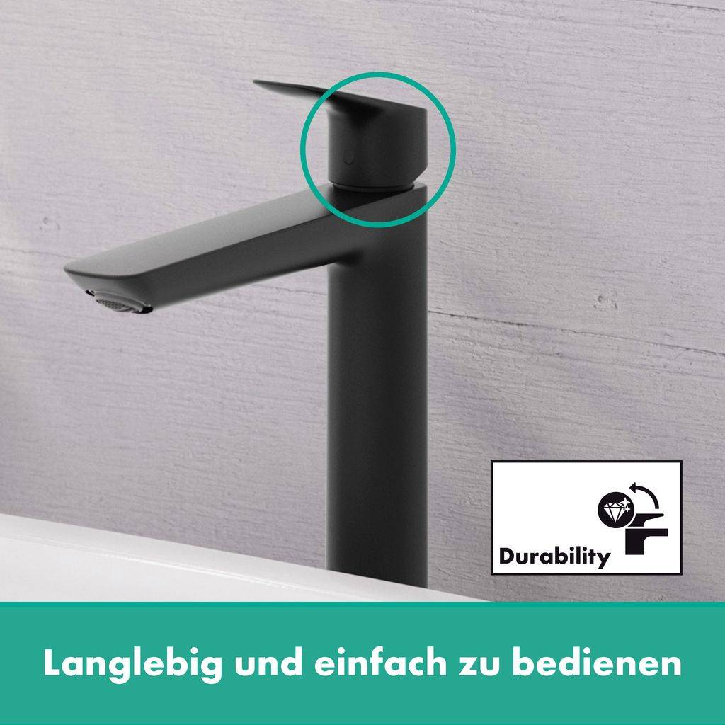 Logis Einhebel-Waschtischmischer 240 mit Zugstangen Ablaufgarnitur