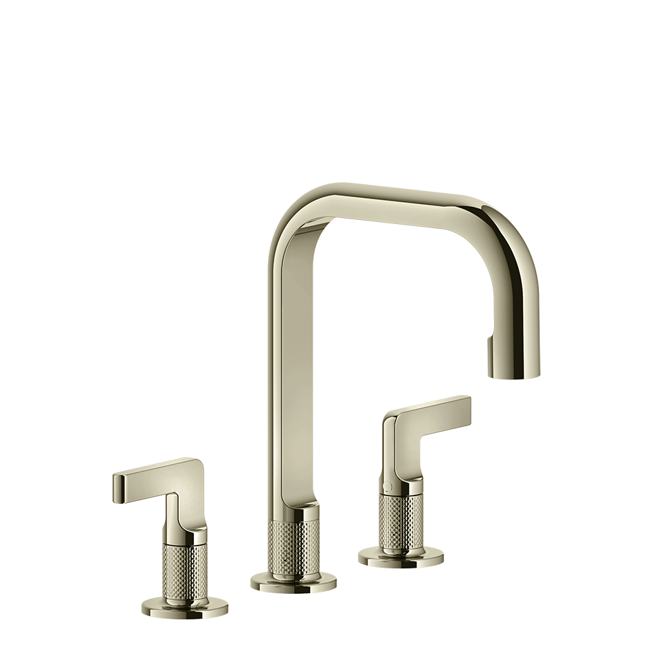 Gessi Inciso 3-Loch-Waschtischarmatur Ausladung 160mm, 139mm bis zum Auslauf