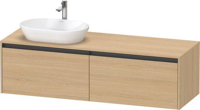 Ketho.2 Waschtischunterbau wandhängend 1600 x 550mm, Beckenausschnitt links