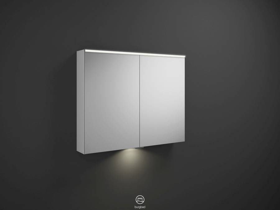 burgbad Eqio SPGT100 Spiegelschrank mit horizontaler LED Beleuchtung und LED-Waschtischbeleuchtung