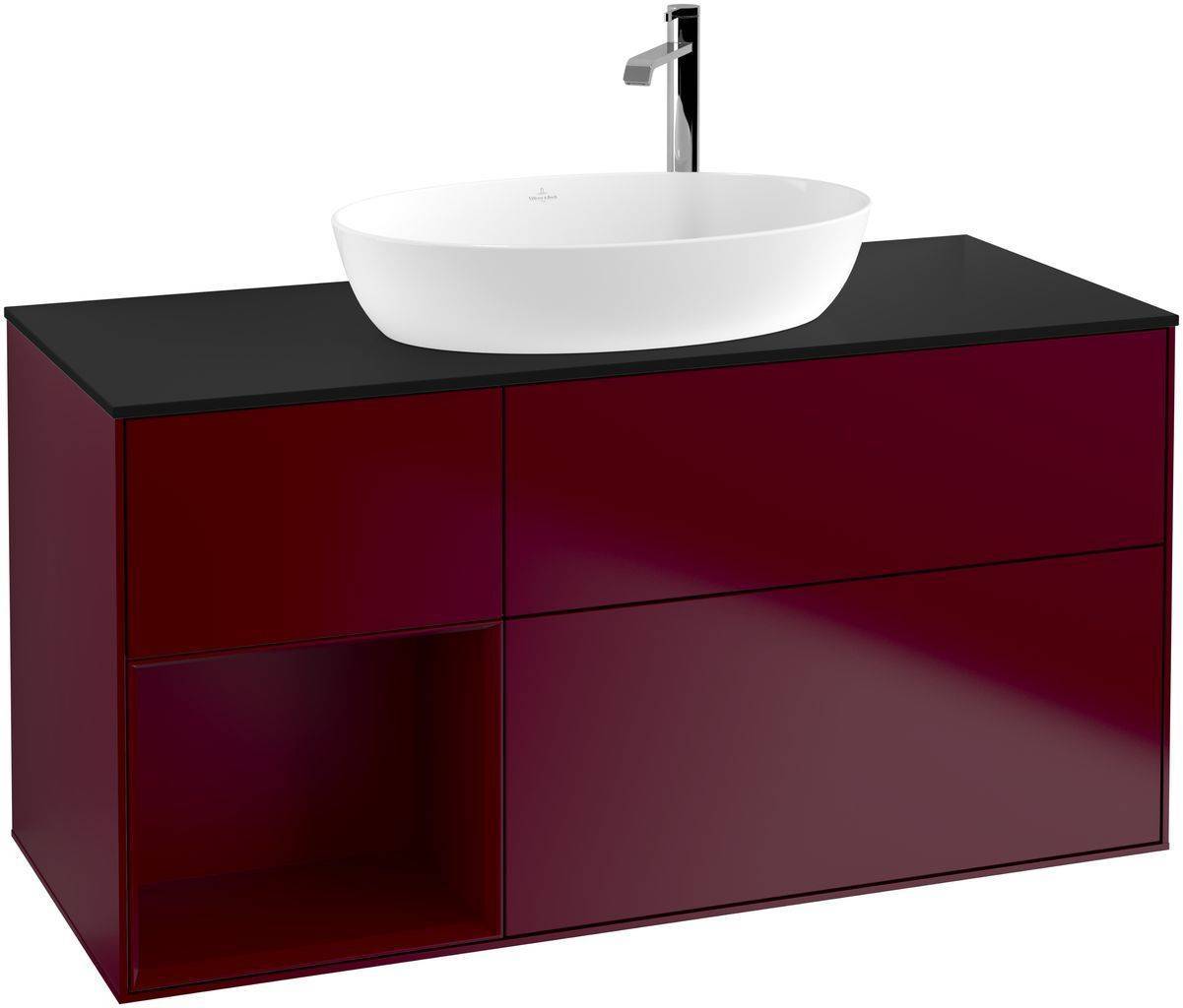 Villeroy & Boch Finion Waschtischunterschrank 1200 x 603 x 501mm, Abdeckplatte schwarz matt