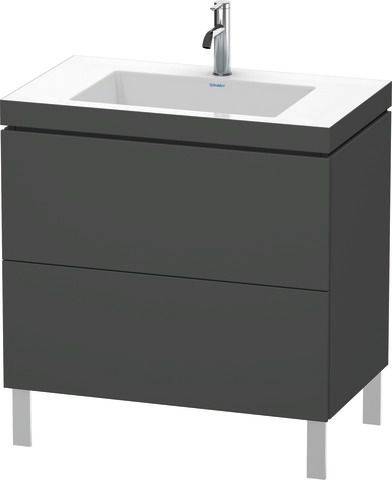 Duravit L-Cube Möbelwaschtisch c-bonded mit Unterbau bodenstehend, LC6937O, 800 x 480mm, 2 Schubkästen