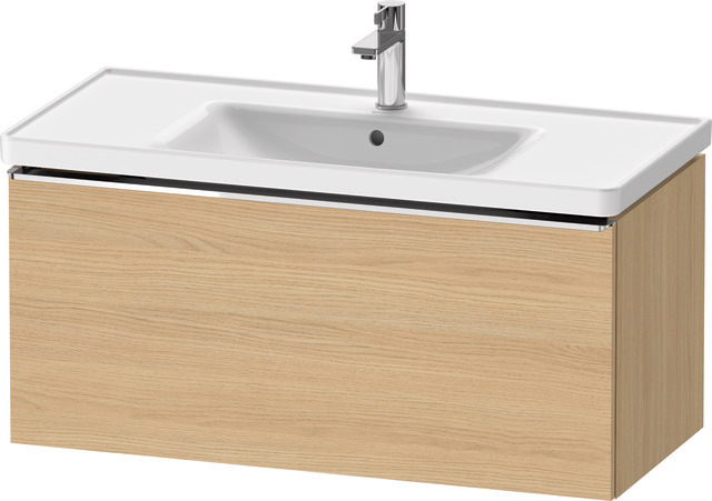 Duravit D-Neo Waschtischunterbau wandhängend mit Möbelgriff chrom