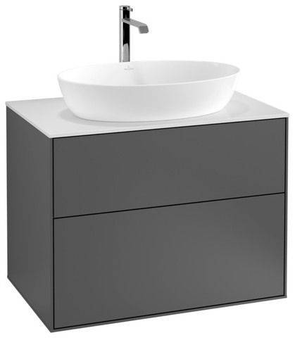 Finion Waschtischunterschrank  800 x 603 x 501mm, Abdeckplatte weiß matt
