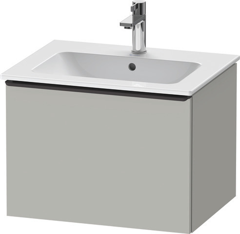Duravit D-Neo Waschtischunterbau wandhängend mit Möbelgriff Diamantschwarz
